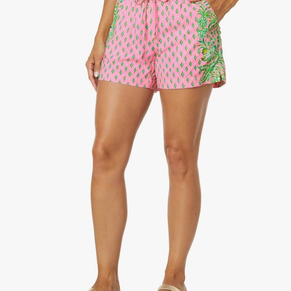 Lilly Pulitzer Elastic Waist Pink and Green Shorts